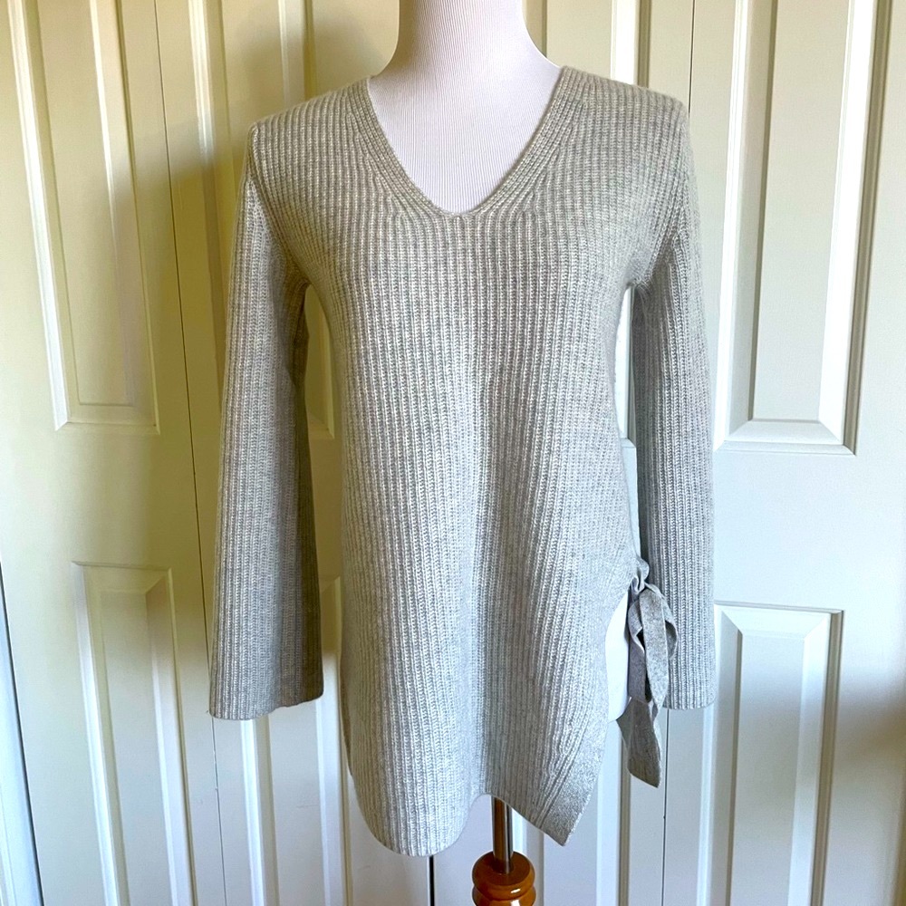 HALOGEN Women Grey Cashmere Tunic Sweater XS Mint